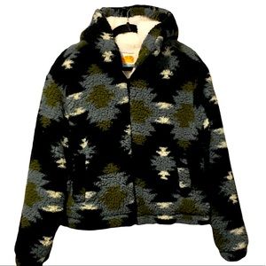 C&C California NWT faux fur teddy zip up